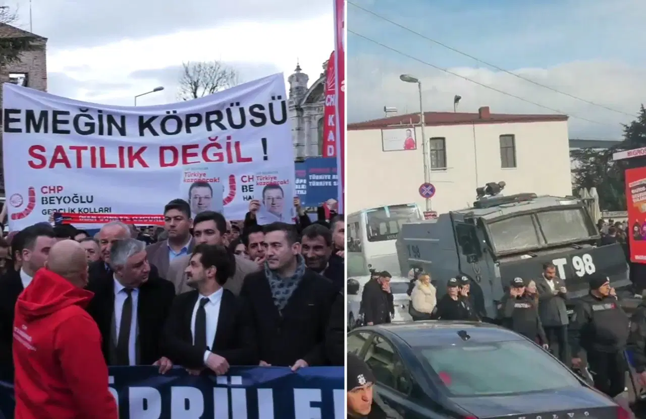 CHP'nin köprülerin özelleştirilmesine karşı eylemine polis müdahalesi...