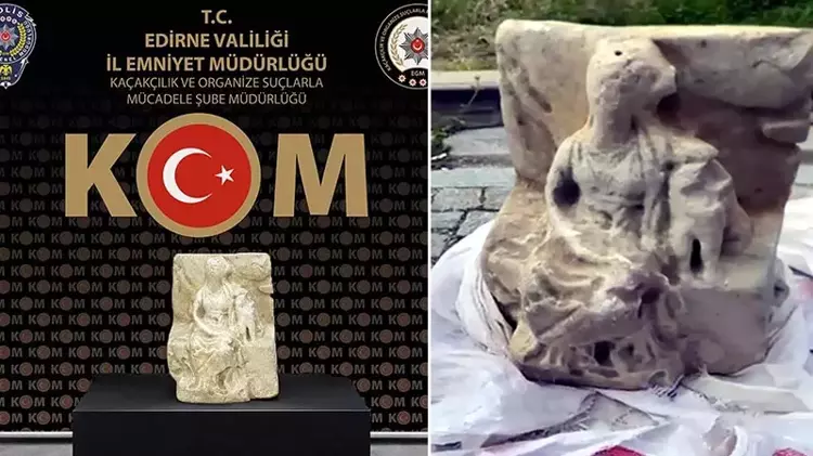 Edirne'de Tanrıca Kybele heykeli yurt dışına kaçırılırken ele geçirildi