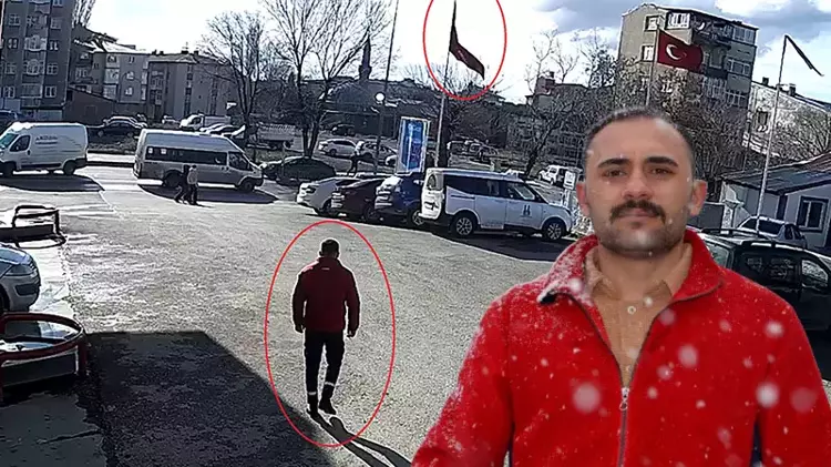 Rüzgarda dolanan bayrağı düzeltmek için 15 metrelik direğe tırmandı; o anlar görüntülendi