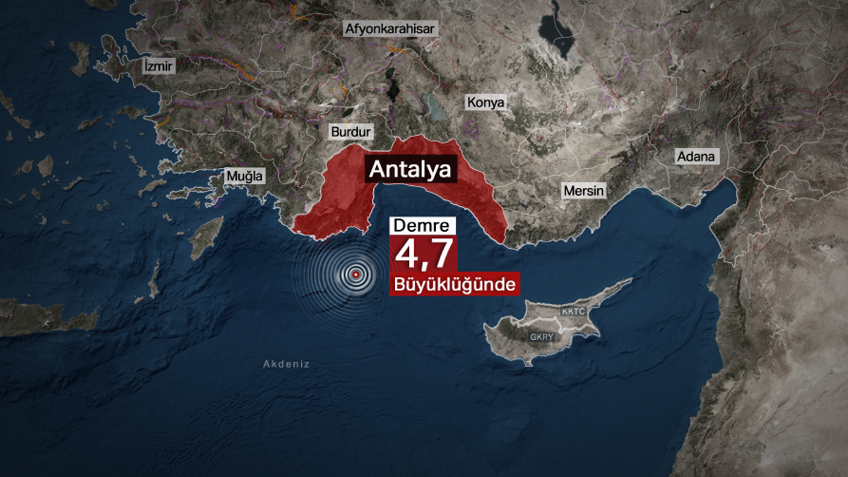 Antalya açıklarında art arda deprem