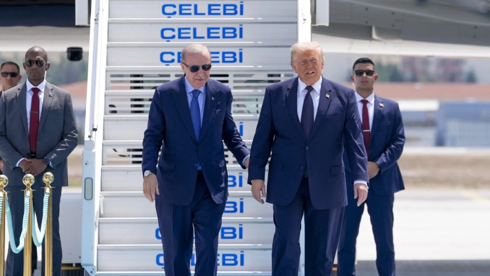 ABD Başkanı Donald Trump, Ankara'da Cumhurbaşkanı Erdoğan tarafından karşılandı